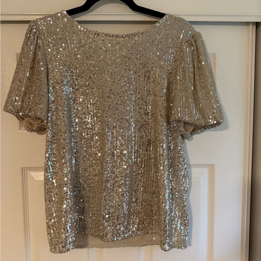 C. Society Gold Sequin Embellished Top